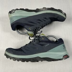 Salomon Outline GTX Gore-Tex Women’s Size 10.5 Blue Hiking Shoes Sneakers 411669
